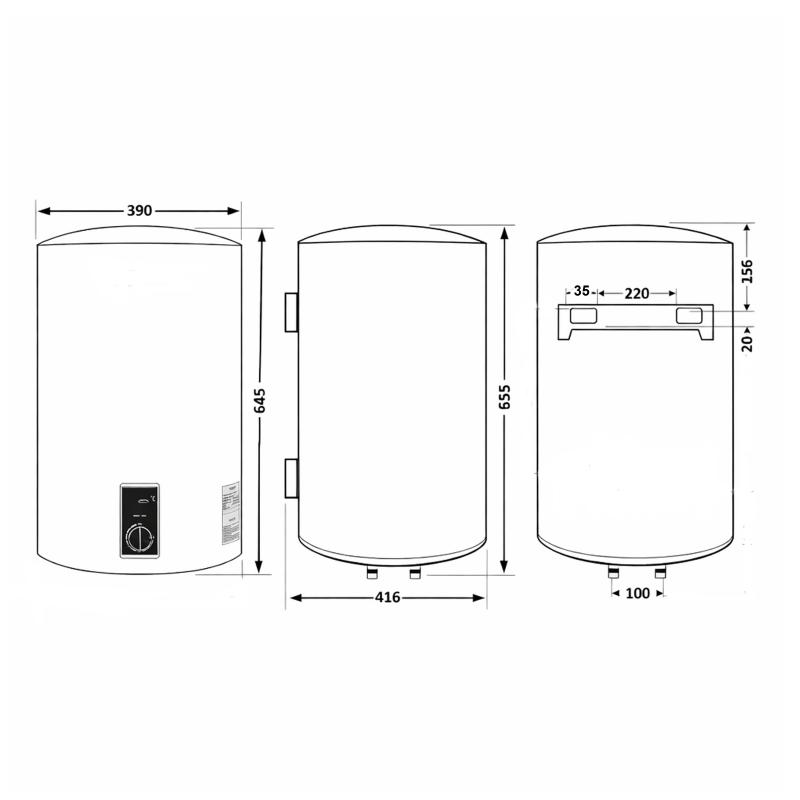 Водонагрівач електричний Thermo Alliance 50 л Black, вертикальний, сухий ТЕН 2,0 кВт D50V20J2(D)KВ — фото 2