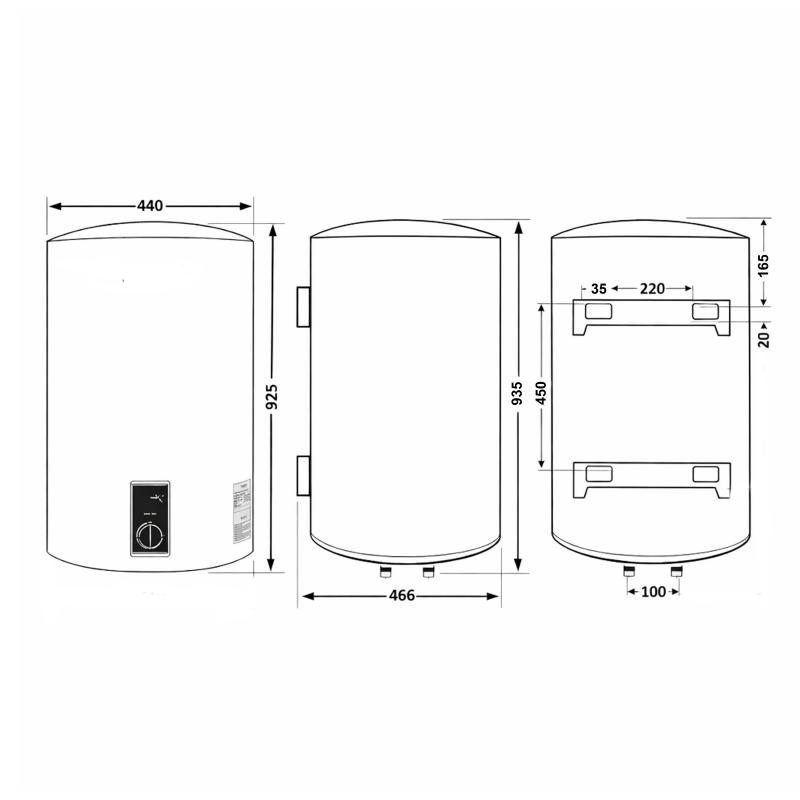 Водонагрівач електричний Thermo Alliance 100 л Black, вертикальний, сухий ТЕН 2,0 кВт D100V20J3(D)KВ — фото 2