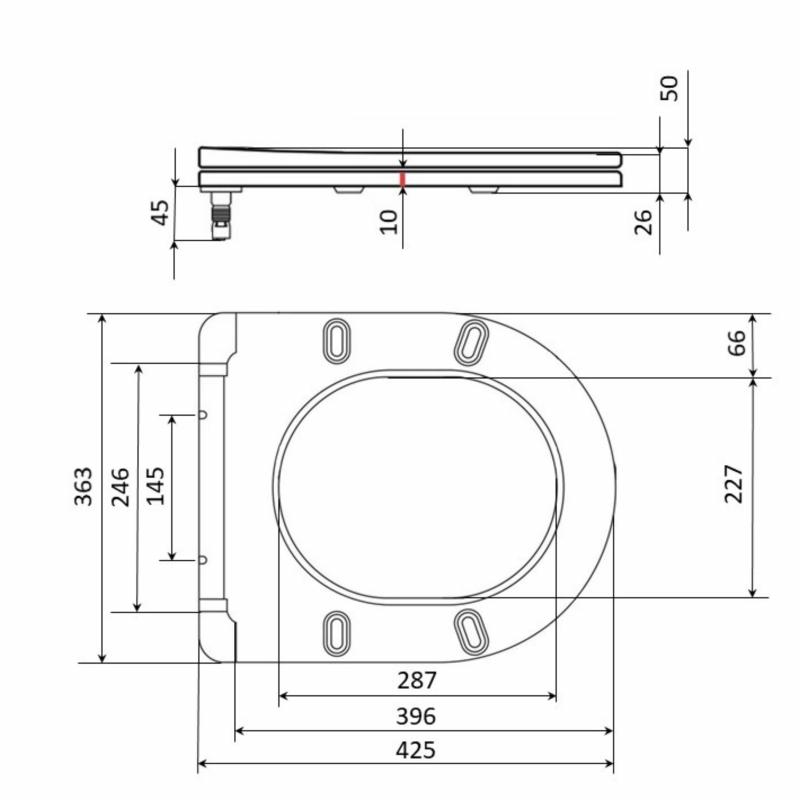 Сидіння для унітаза Qtap (Robin 490) 425x363x50 мм, Matt Black, з мікроліфтом Slim Duroplast, Quick Release QTSC179MB48676 — фото 2