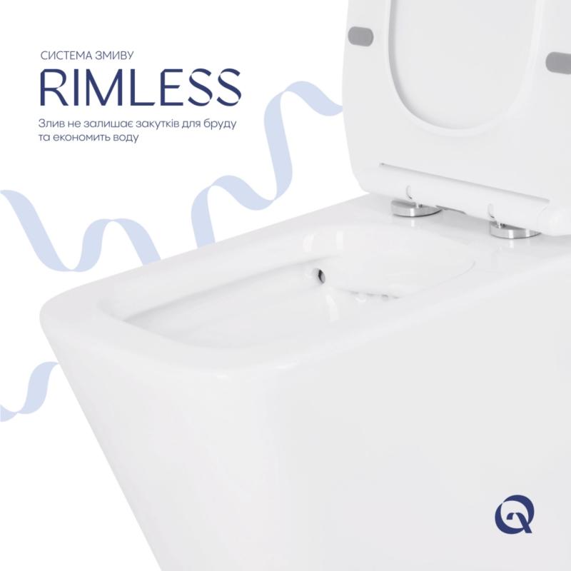 Унітаз підлоговий Qtap Crow Eco безобідковий з сідінням Soft-close QTCRO27W48750 — фото 6