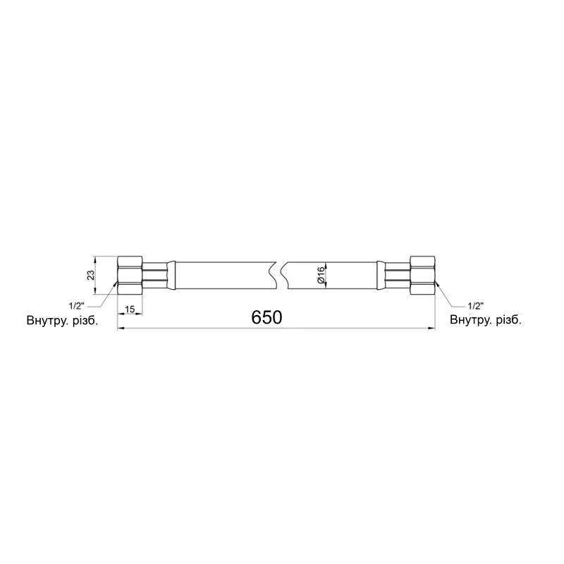 Шланг для газу Thermo Alliance Standart білий 1/2" ВВ 60 см SD90G60 — фото 2