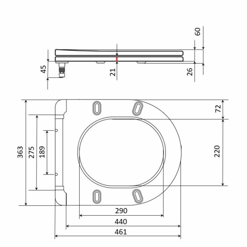 Qtap Сидіння для унітаза (Robin 520, Scorpio 520) 465x363x60 мм, White, з мікроліфтом, Slim Duroplast, MagLock QTSC179W48916 — фото 2