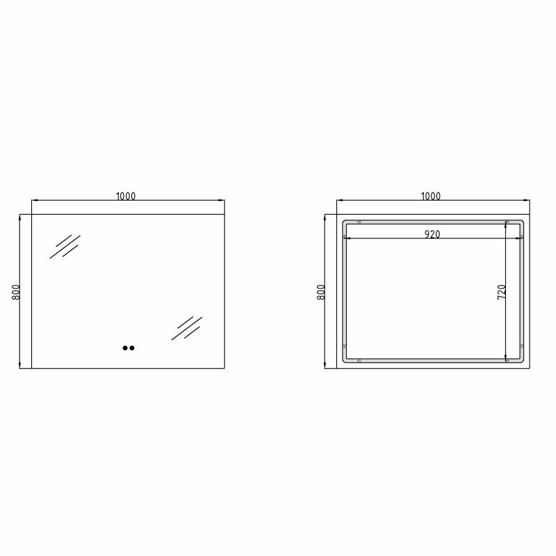 Дзеркало Qtap Taurus (TA1) 1000×800 мм з LED-підсвічуванням Touch, з антизапотіванням, з димером, рег. темп. кольору (3000-6500K) QTTAU100080048956 — фото 2