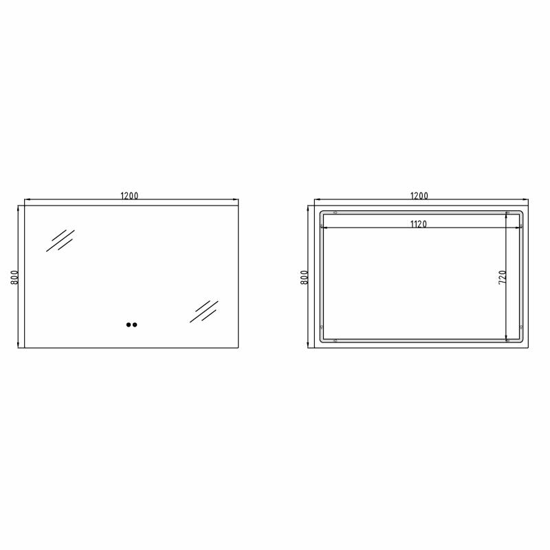 Дзеркало Qtap Taurus (TA1) 1200×800 мм з LED-підсвічуванням Touch, з антизапотіванням, з димером, рег. темп. кольору (3000-6500K) QTTAU120080048958 — фото 2