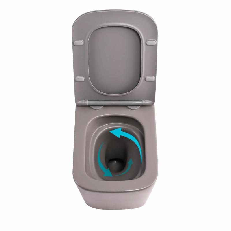 Унітаз підвісний Qtap Tern Ultra Quiet 520×345×325 мм, Stone grey, з сидінням Slim Duroplast / Soft-close / Quick Release QTTER26SG49000 — фото 6