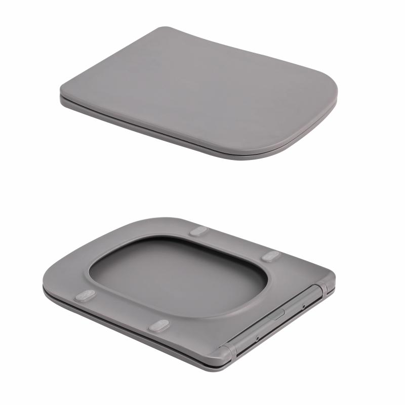 Унітаз підвісний Qtap Tern Ultra Quiet 520×345×325 мм, Stone grey, з сидінням Slim Duroplast / Soft-close / Quick Release QTTER26SG49000 — фото 8