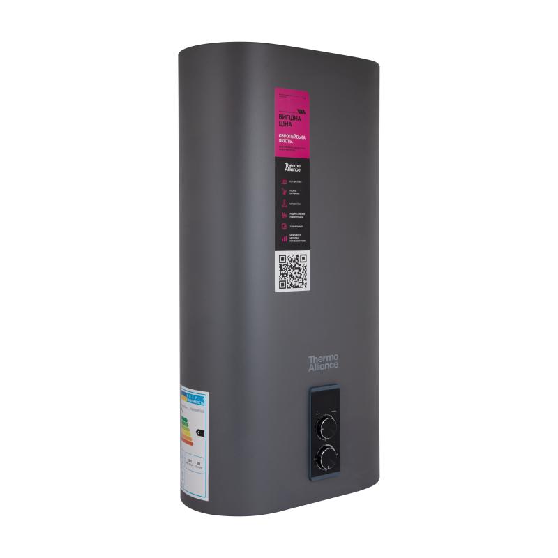 Водонагрівач електричний Thermo Alliance 80 л Grey, плоский вертикальний, мокрий ТЕН 2 кВт (0,8+1,2) DT80V20G(PD)/2G — фото 3