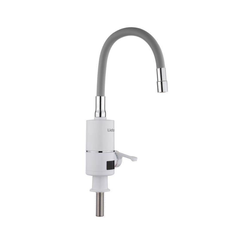 Проточний кран-водонагрівач з гнучким виливом для кухні  Lidz Warm 065  LDWAR065GRE49096 White/Grey