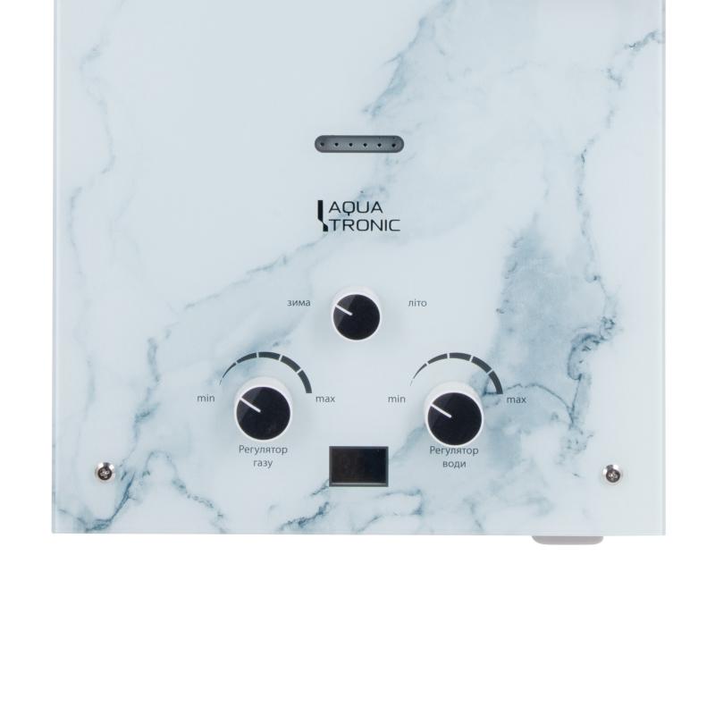 Колонка газова димохідна  Aquatronic A21-10LMarble 10 л скляна панель Мрамор — фото 7