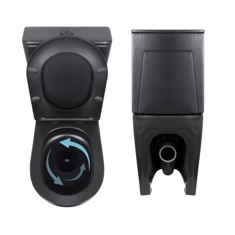 Комплект 2 в 1: підлоговий унітаз Qtap Scorpio Matt Black QT14226088AMB + набір гігієнічного душу Lidz Aria Black LDARI110BLA43394 — фото 5