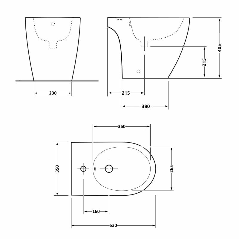 Біде підлогове Qtap Presto Quadro 540×340×400 мм, White QTPRE29W49124 — фото 2