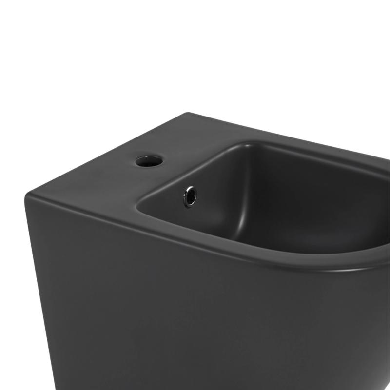 Комплект Qtap Robin Anthracite 3 в 1: підвісний унітаз Ultra Quiet + біде підвісне + раковина накладна QTROBAN49157 — фото 7
