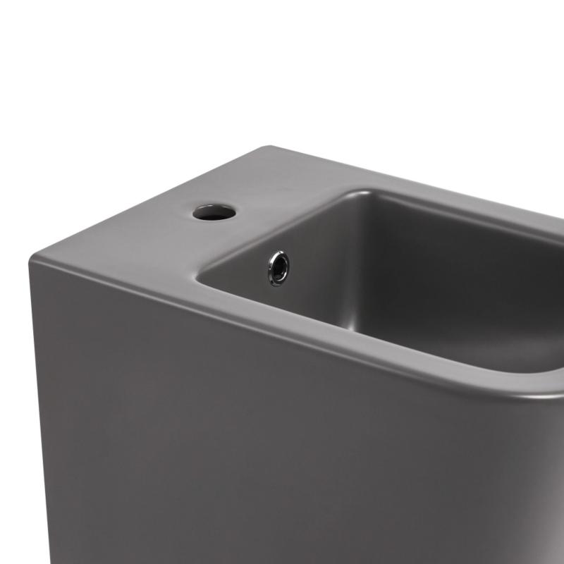 Комплект Qtap Tern Anthracite 3 в 1: підвісний унітаз Ultra Quiet + біде підвісне + раковина накладна QTROBAN49157 — фото 7