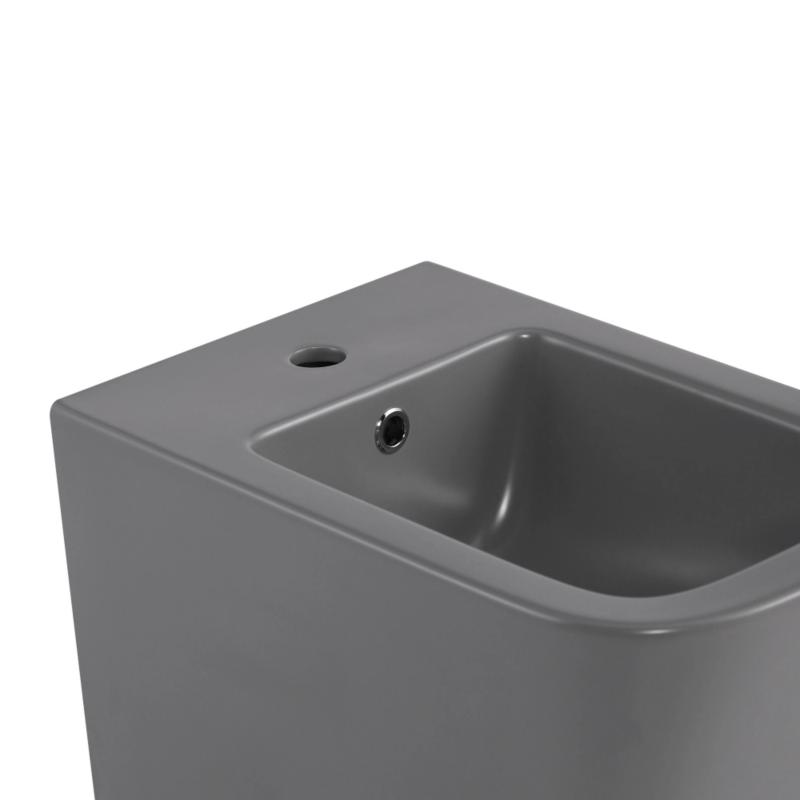 Комплект Qtap Tern Stone grey 3 в 1: підвісний унітаз Ultra Quiet + біде підвісне + раковина накладна QTTERSG49162 — фото 7
