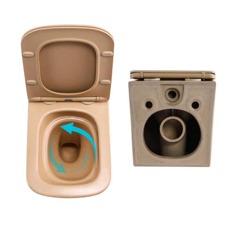 Комплект Qtap Tern Beige 3 в 1: підвісний унітаз Ultra Quiet + біде підвісне + раковина накладна QTTERSB49163 — фото 5