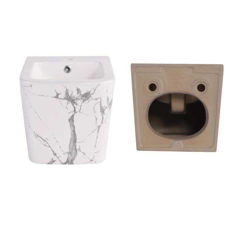 Комплект Qtap Tern Marble 3 в 1: підвісний унітаз Ultra Quiet + біде підвісне + раковина накладна QTTERMR49164 — фото 8