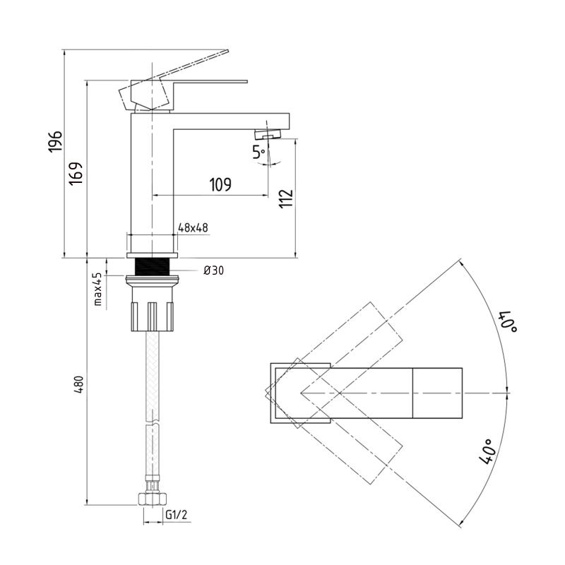 Змішувач для раковини низький Lidz Helix 001F (k35)  LDHEL001FNKS49178 Nickel — фото 2