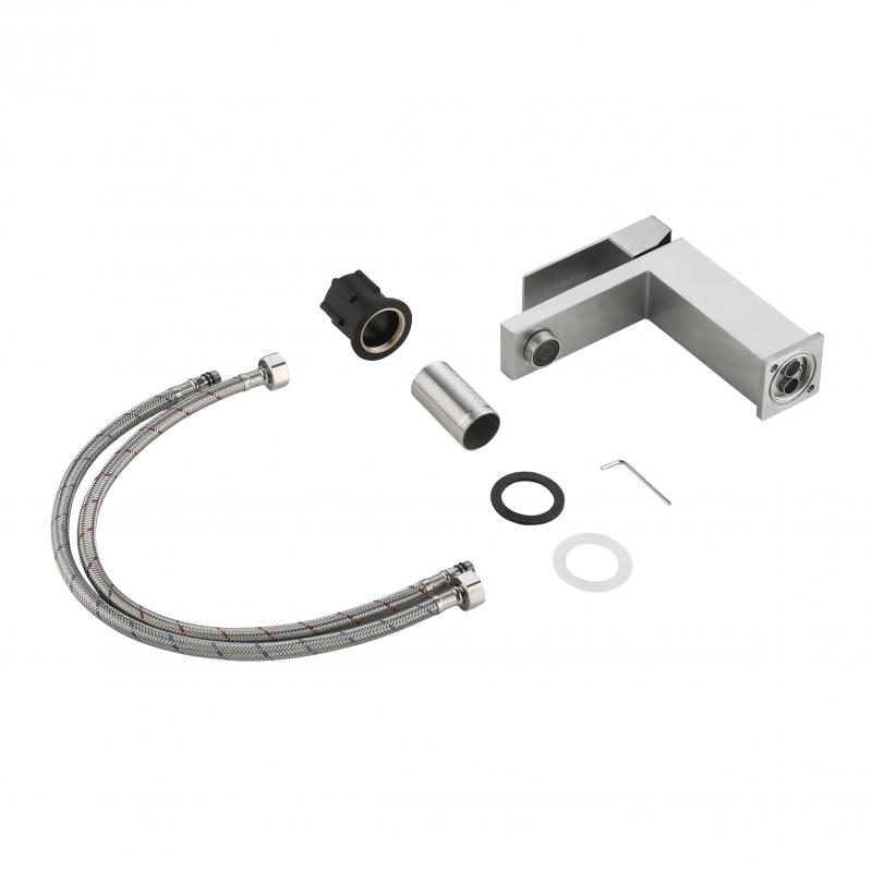 Змішувач для раковини низький Lidz Helix 001F (k35)  LDHEL001FNKS49178 Nickel — фото 7