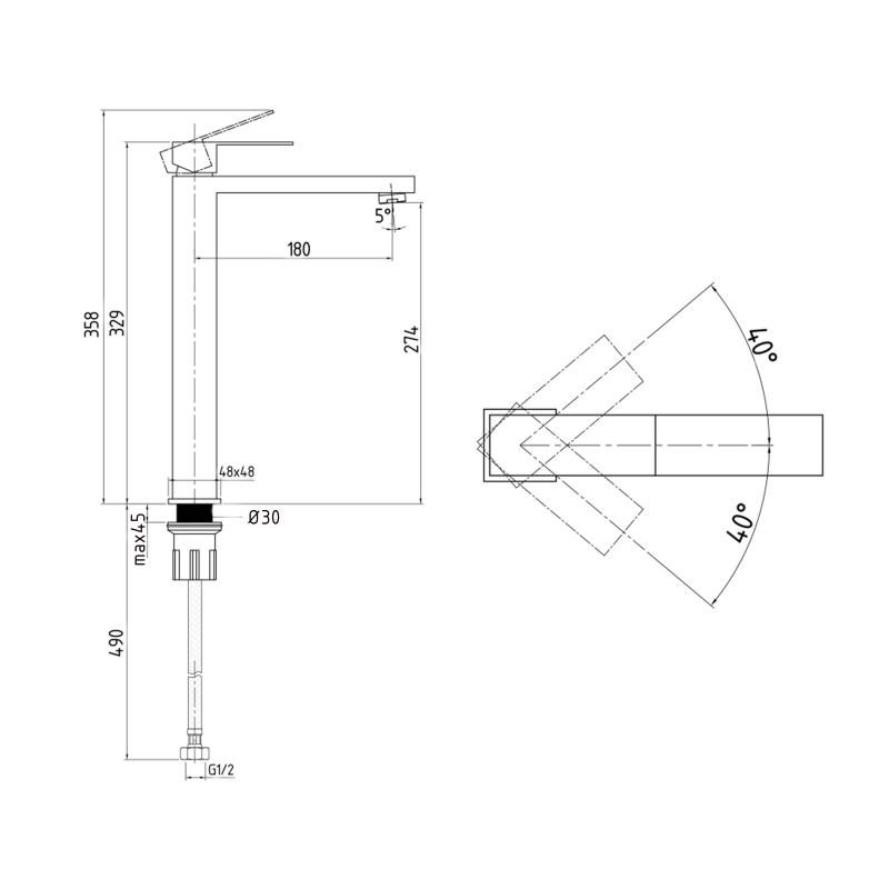 Змішувач для раковини високий Lidz Helix 001FH (k35)  LDHEL001FHNKS49179 Nickel — фото 2