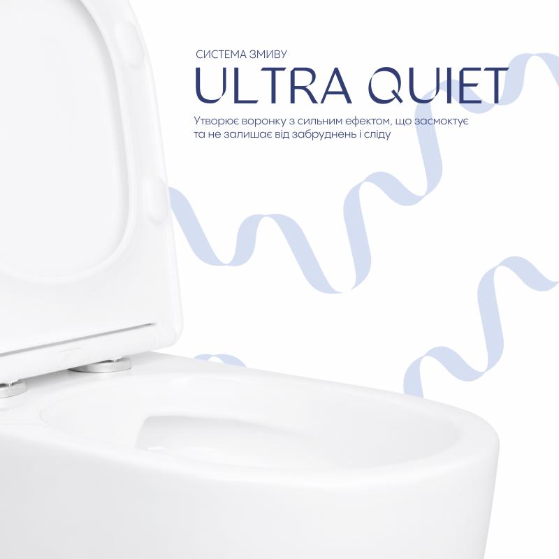 Унітаз підлоговий Qtap Evia Ultra Quiet 630×350×795 мм з сидінням Soft-close, White QTEVI27W49258 — фото 5