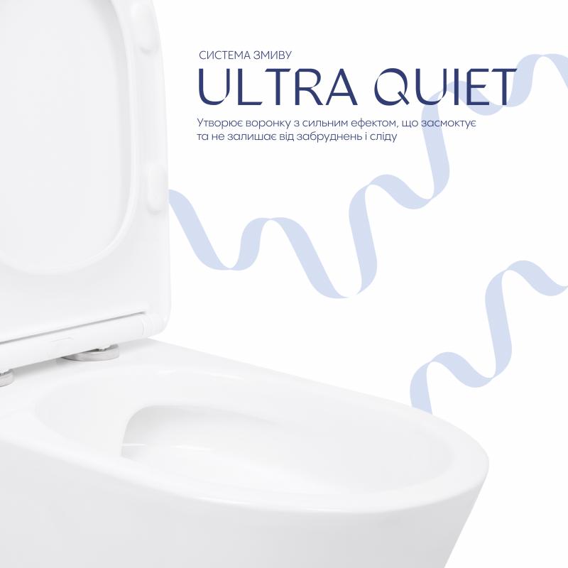 Унітаз підлоговий Qtap Arvin Ultra Quiet 630×350×795 мм з сидінням Soft-close, White QTARV27W49259 — фото 5