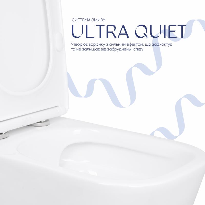 Унітаз підлоговий Qtap Stork Ultra Quiet 630×350×805 мм із сидінням Soft-close, White QTSTO27W49260 — фото 5