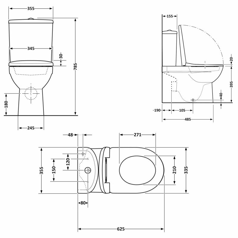 Унітаз підлоговий Qtap Leo Ultra Quiet 620×355×790 мм з сидінням Soft-close, White QTLEO27W49261 — фото 2