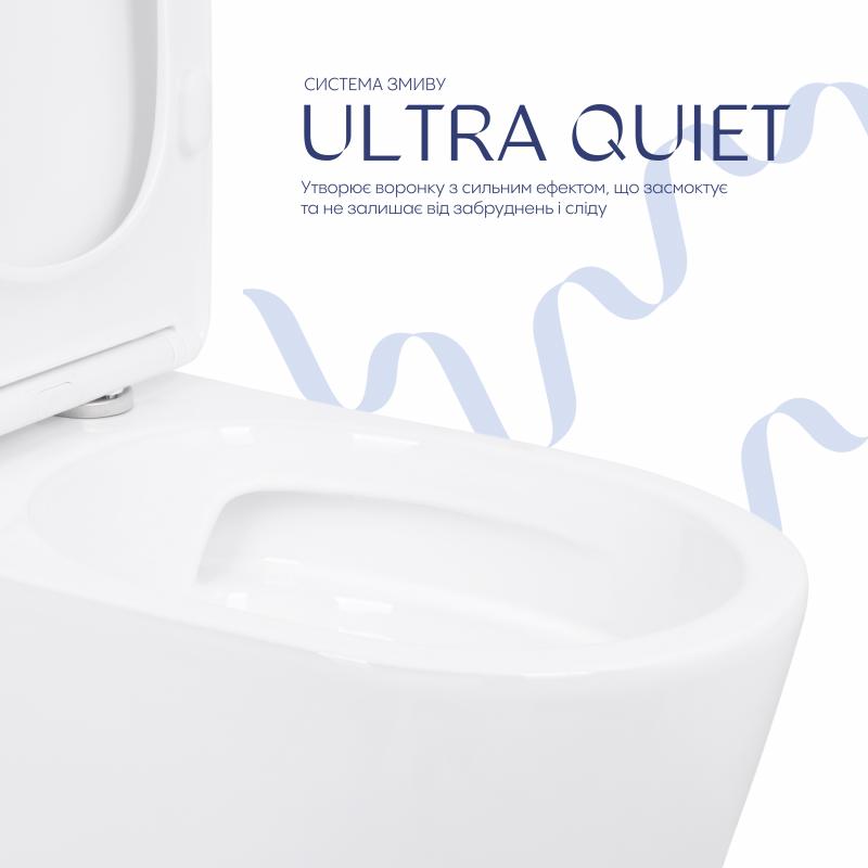 Унітаз підлоговий Qtap Leo Ultra Quiet 620×355×790 мм з сидінням Soft-close, White QTLEO27W49261 — фото 5