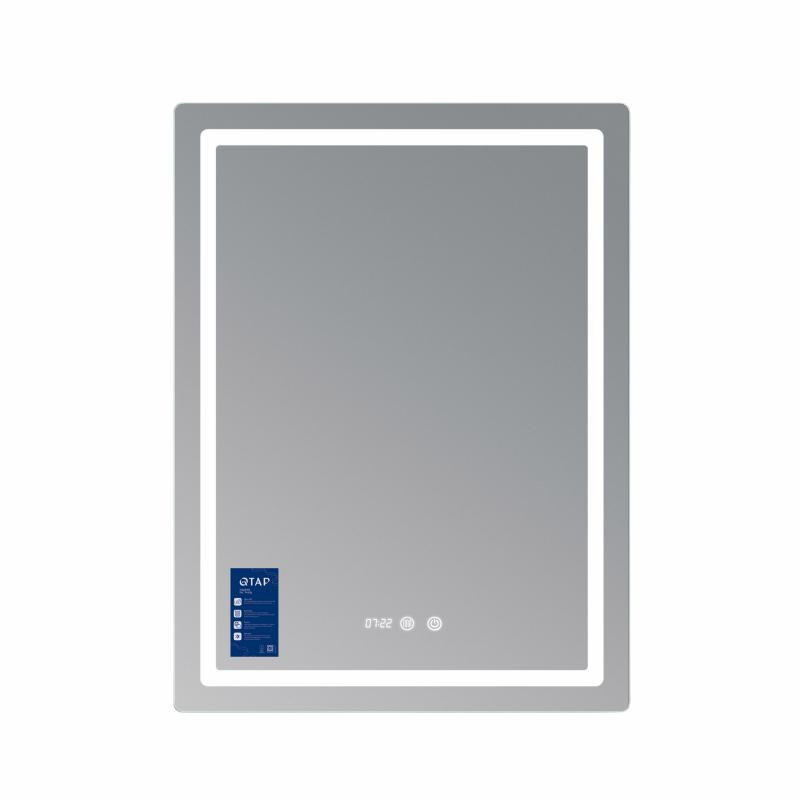 Дзеркало Qtap Mideya (MI2) 600х800 з годинником, з LED-підсвічуванням Touch, з антизапотіванням, димером, рег. яскравості QTMID100080049267 — фото 3