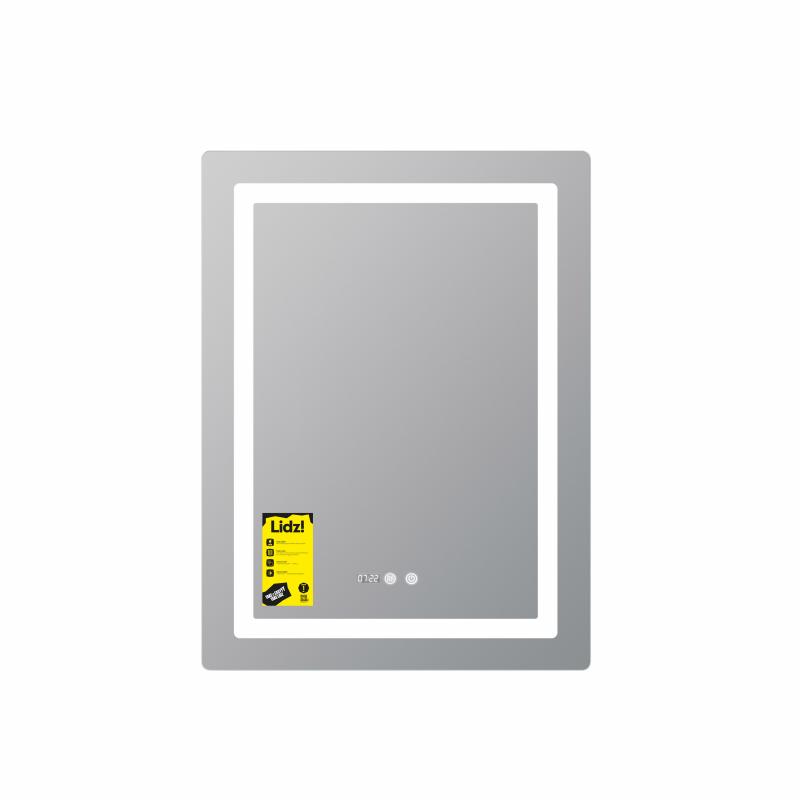 Дзеркало Lidz Kubis (KU2) 600х800 з годинником, з LED-підсвічуванням Touch, з антизапотіванням, з димером, рег. яскравості LDKU600800CL49280 — фото 3