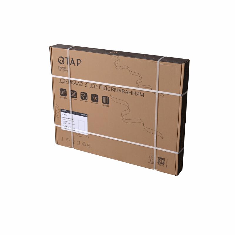 Дзеркало Lidz Kubis (KU2) 600х800 з годинником, з LED-підсвічуванням Touch, з антизапотіванням, з димером, рег. яскравості LDKU600800CL49280 — фото 6