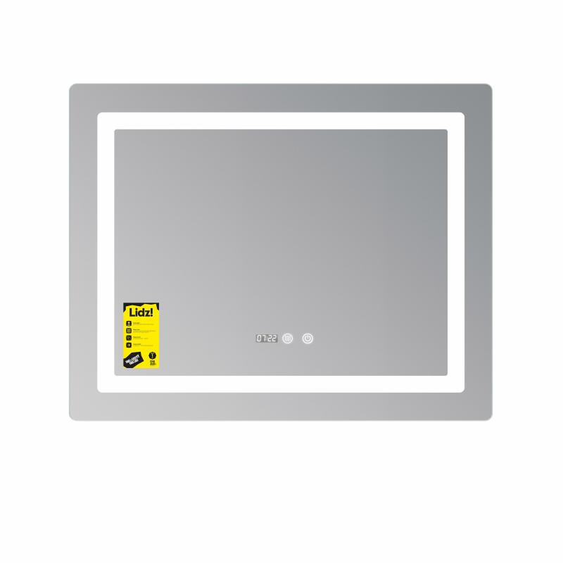 Дзеркало Lidz Kubis (KU2) 1000х800 з годинником, з LED-підсвічуванням Touch, з антизапотіванням, з димером, рег. яскравості LDKU1000800CL49282 — фото 3