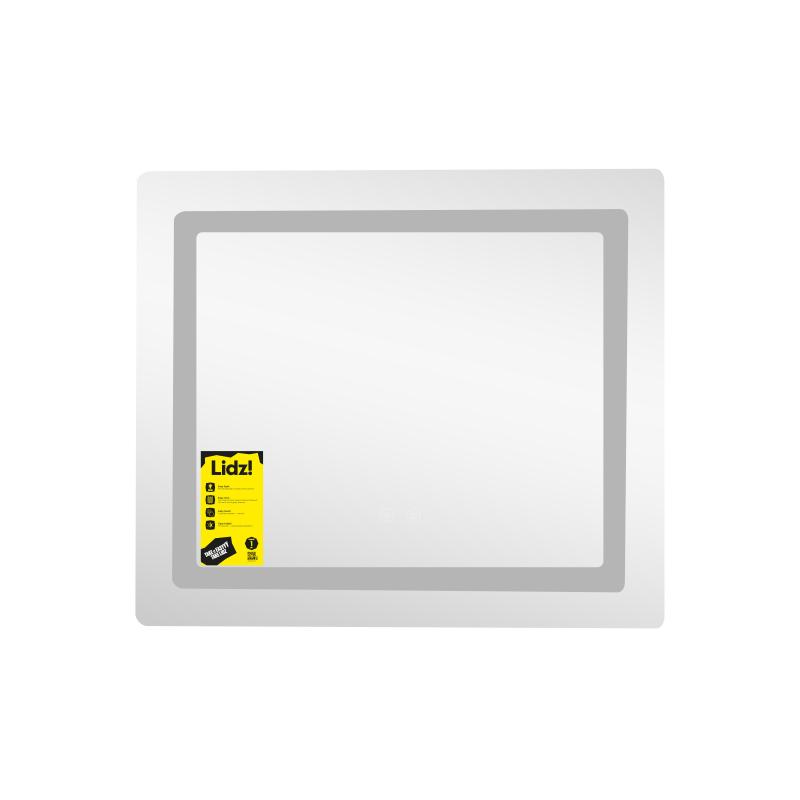 Дзеркало Lidz Kubis (KU2) 700х600 з LED-підсвічуванням Touch, з антизапотіванням, з димером, рег. яскравості LDKU60070049286 — фото 3