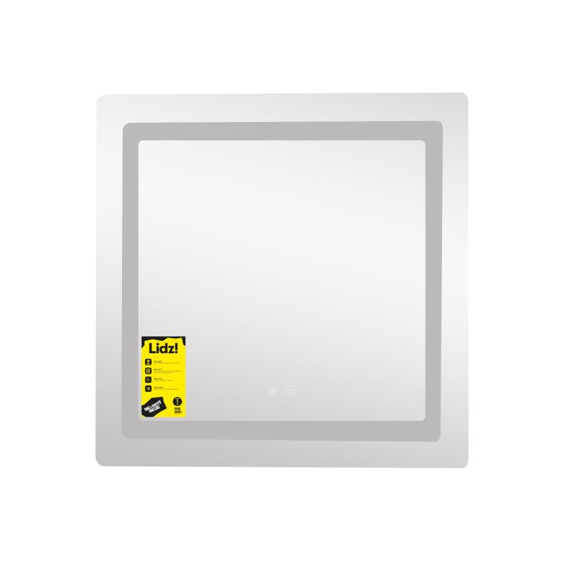 Дзеркало Lidz Kubis (KU2) 700х700 з LED-підсвічуванням Touch, з антизапотіванням, з димером, рег. яскравості LDKU70070049288 — фото 3