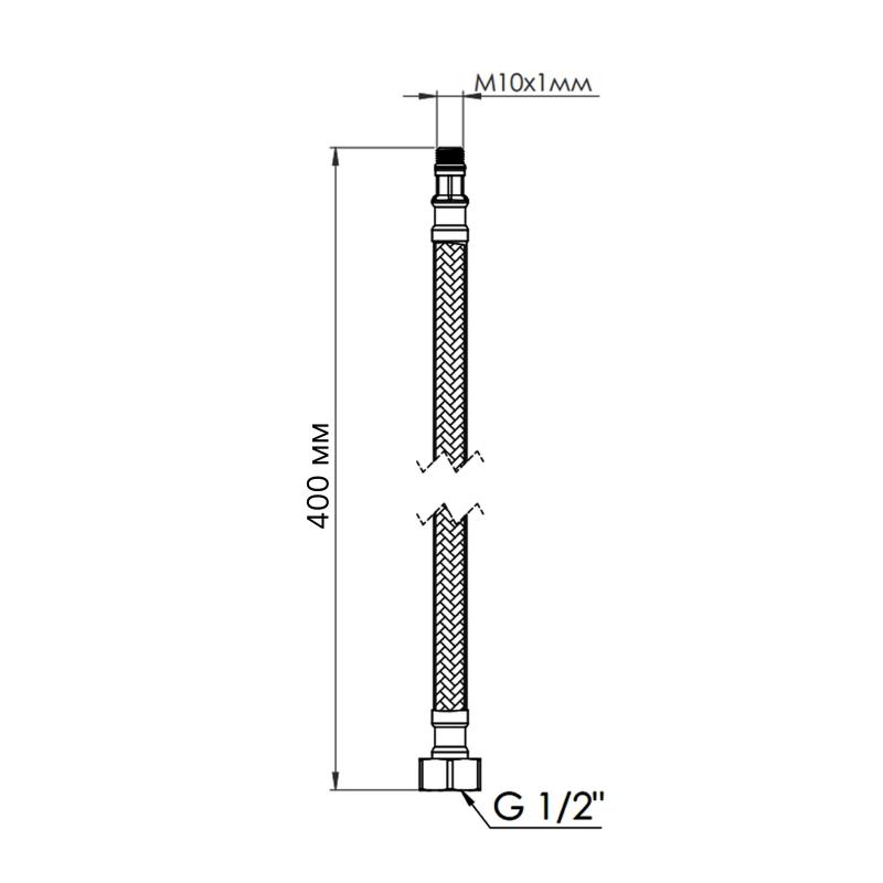 Гнучка підводка для змішувача Thermo Alliance Forte М10 40 см TAF387W40 — фото 2