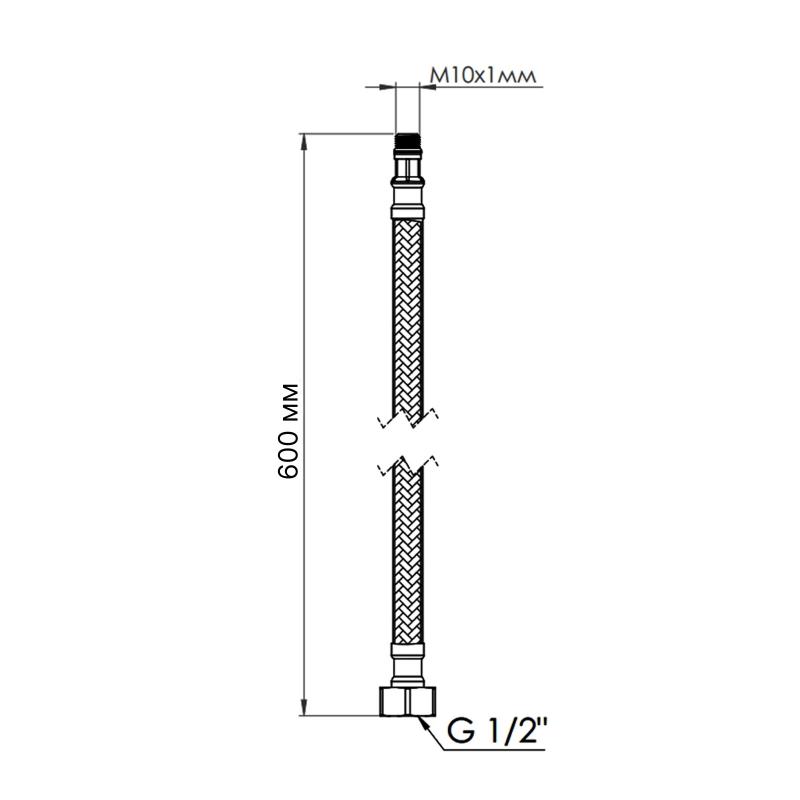 Гнучка підводка для змішувача Thermo Alliance Forte М10 60 см TAF387W60 — фото 2