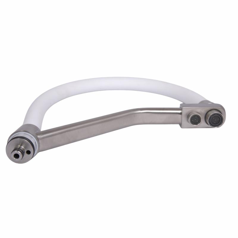 Вилив у зборі Lidz (330х265х35) для змішувача для кухні Aria 020F3 Nickel/White LDARI3302653549380 — фото 2