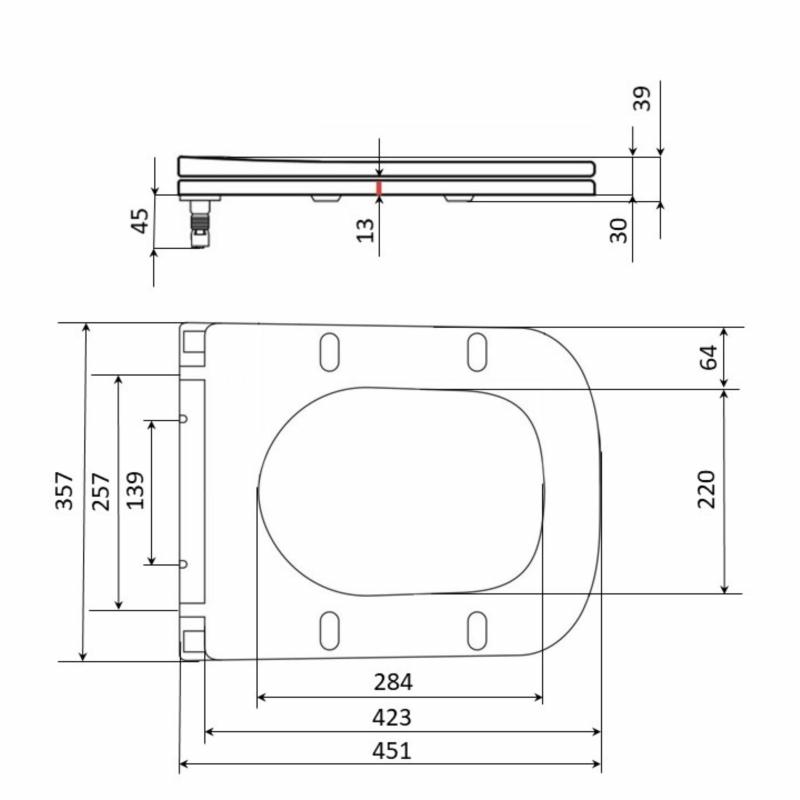 Сидіння для унітазу Qtap (Gemini 520) 448x357x38,5 мм, White, з мікроліфтом, Slim Duroplast, Quick Release QTSC179W49386 — фото 2