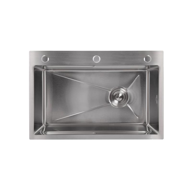 Мийка для кухні інтегрована Lidz Handmade H6845 Brushed Steel 3,0/1,0 мм LDH6845BRU49455 — фото 3