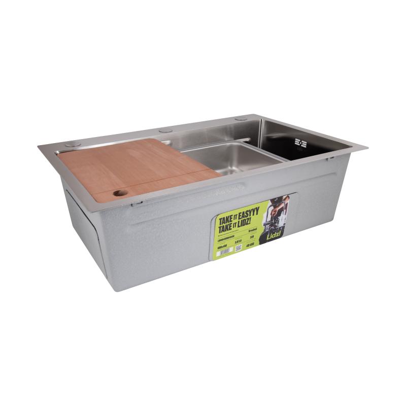 Мийка для кухні інтегрована Lidz Handmade H6845 Brushed Steel 3,0/1,0 мм LDH6845BRU49455 — фото 6