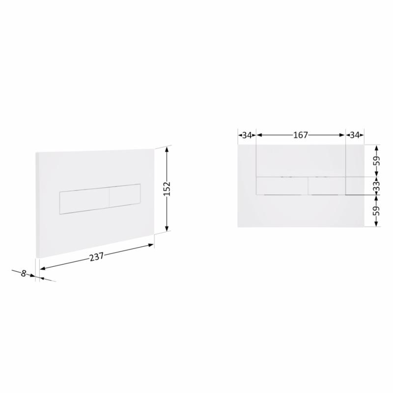 Клавіша змиву Qtap Standard 152x236x28 мм, White, лінійна QTSTD164W49471 — фото 2