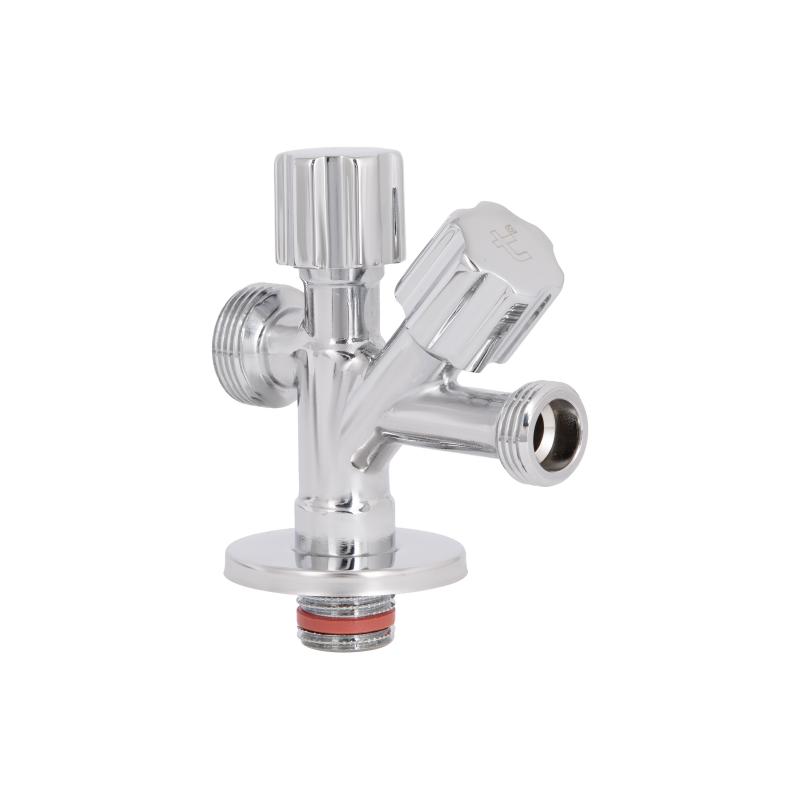 Кран кутовий подвійний  Thermo Alliance Forte 1/2"З х 1/2"З х 3/4"З, хром TAF187W151520 — фото 3