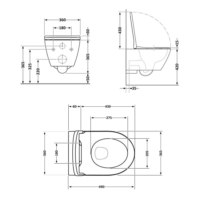 Унітаз підвісний Qtap Robin ML Ultra Quiet 490x365x325 мм, з сидінням Soft-close MagLock, White QTROBML26W49621 — фото 2
