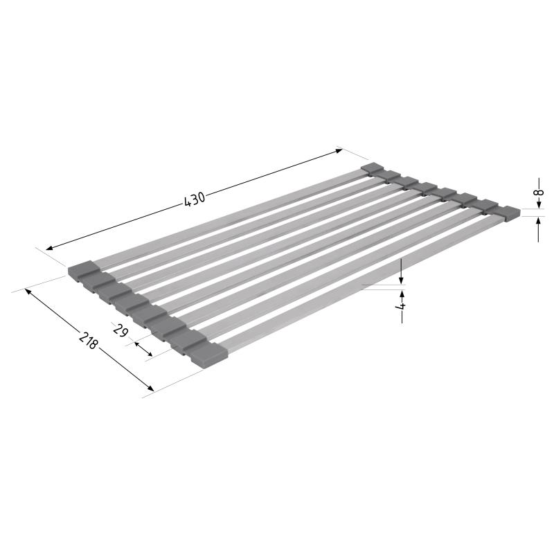 Сушарка на кухонну мийку Lidz Acsis LA11 Gray, плоска основа, для посуду 430х218 мм LDACSLA11GRA49765 — фото 2