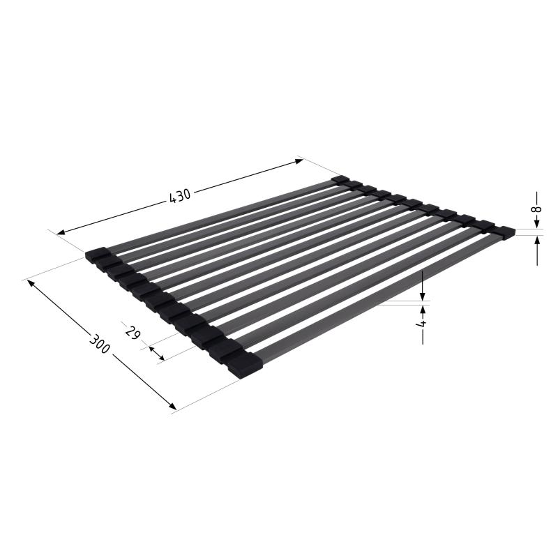 Сушарка на кухонну мийку Lidz Acsis LA14 Black, плоска основа, для посуду 430х300 мм LDACSLA14BLM49768 — фото 2