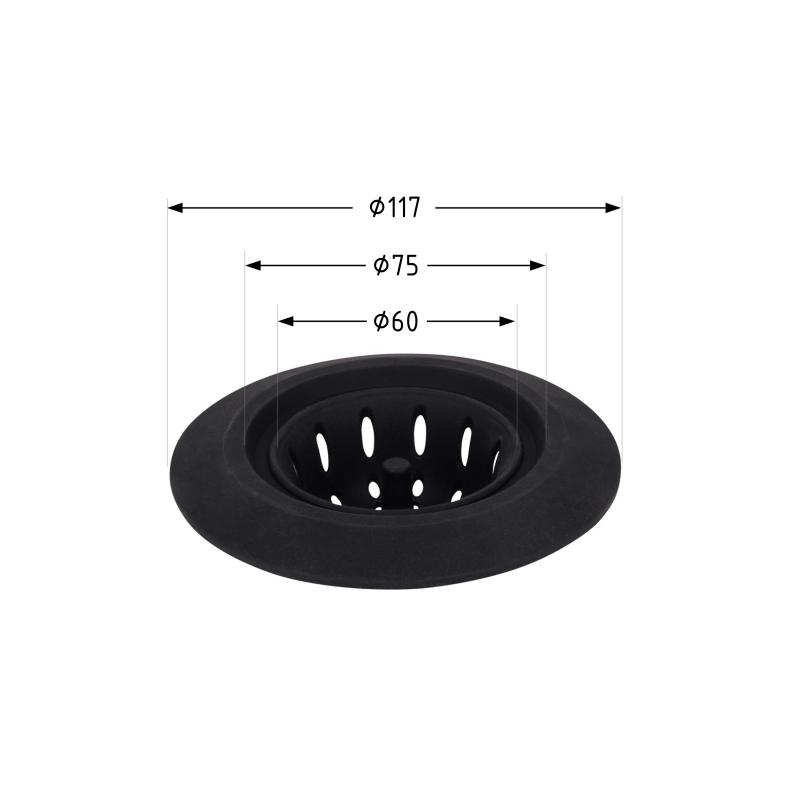 Сітка для сифона Lidz Acsis LA27 Black, силіконова, 117х117х37 мм LDACS33BLM49775 — фото 2
