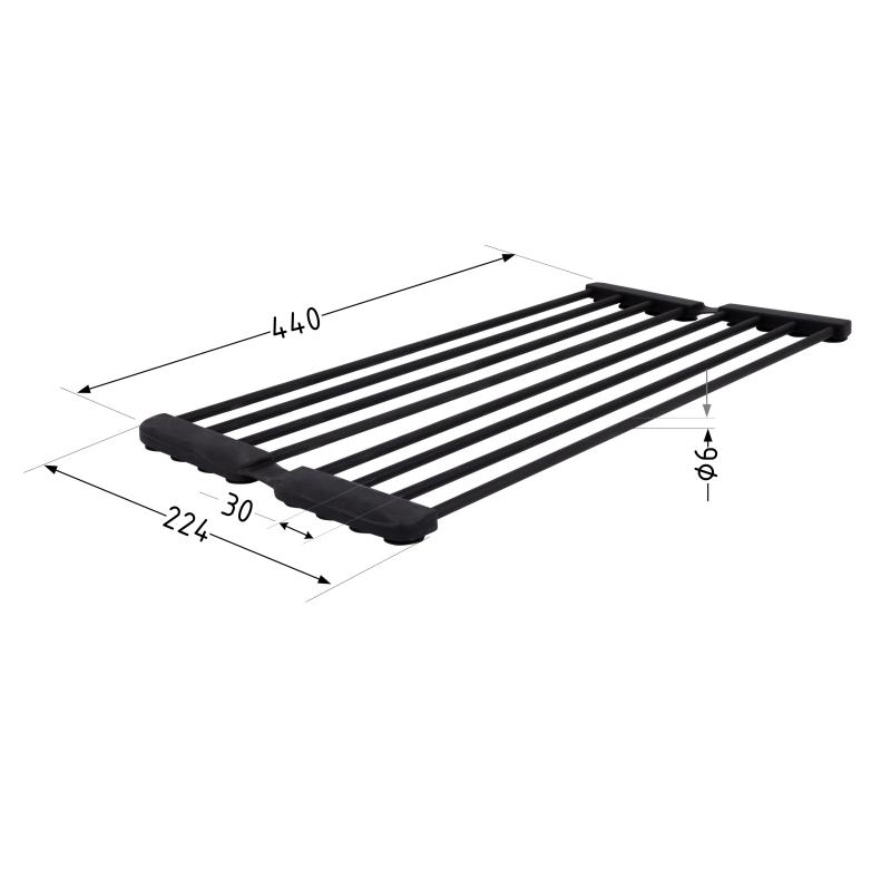 Сушарка на кухонну мийку з присоскою Lidz Acsis LA09 Black, кругла основа, для посуду 440х224 мм LDACSLA09BLM49777 — фото 2