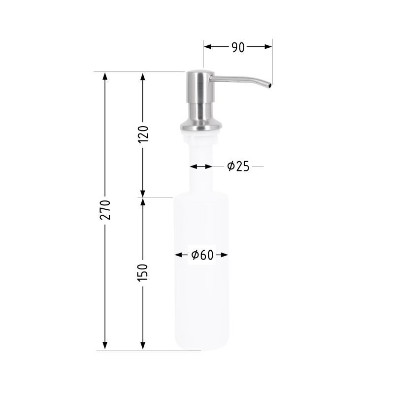 Дозатор для миючого засобу Lidz Acsis LA29 Brushed Steel, круглий LDACSLA29BRU49828 — фото 2