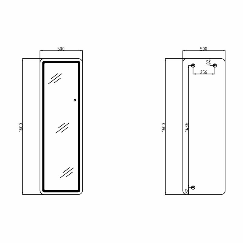Дзеркало Qtap Gemini 500х1600 з LED-підсвічуванням Inside, з димером, QTGE50160049893 — фото 2