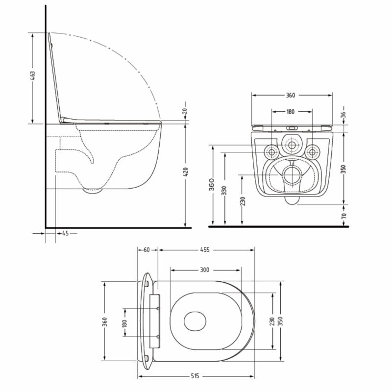 Унітаз підвісний Qtap Taurus Ultra Quiet 515×360×350 мм, Matt Black, з сидінням Slim Duroplast / Soft-close / Quick Release QTTAU28BLM50504 — фото 2
